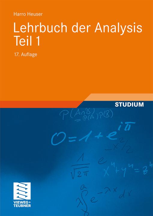 Produktbild Lehrbuch der Analysis. Teil 1 (Deutsch, Harro Heuser, 2009)