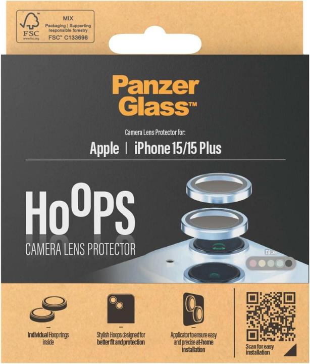 Immagine prodotto PanzerGlass Protezione dell'obiettivo della fotocamera Hoops (1 Pezzo/i, Apple iPhone 15, Apple iPhone 15 Plus)
