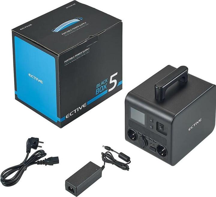 Image du produit Ective BlackBox 5 Lithium Powerstation 500W 512Wh batterie avec USB 12V 230V Camping (512 Wh, 8.50 kg)