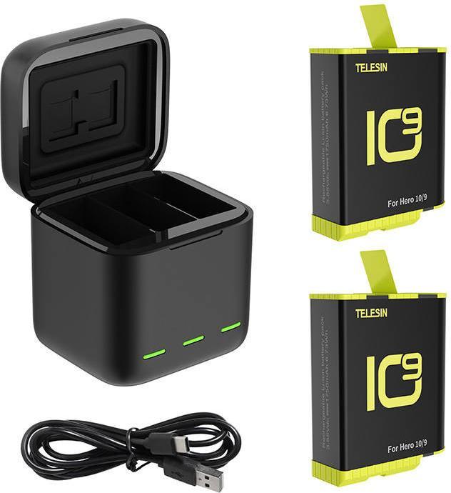Telesin 3-in-1-Ladegerät Set (Hero 9, GoPro Hero 10)