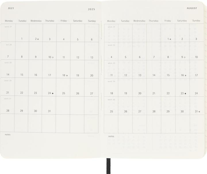 Actual product image Moleskine Weekly calendar (A6, Pocket, English)