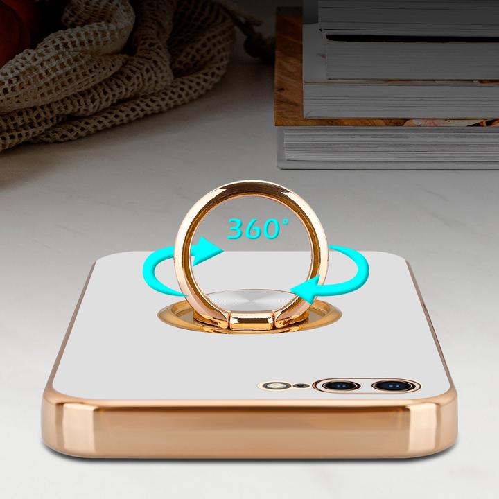 Actual product image Cadorabo Case for Apple iPhone 7 PLUS / 7S PLUS / 8 PLUS in TPU with camera protection and ring LM089 Style (Apple iPhone 7 Plus, Apple iPhone 7s Plus)