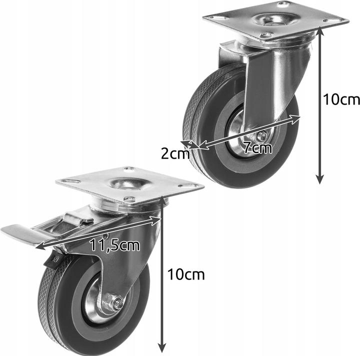 Actual product image Malatec Industrial wheels - 4 pcs (220 kg)