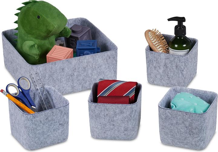 Produktbild Relaxdays 5tlg. Schubladenorganizer-Set (5 x, 25 x 25 x 10.5 cm)