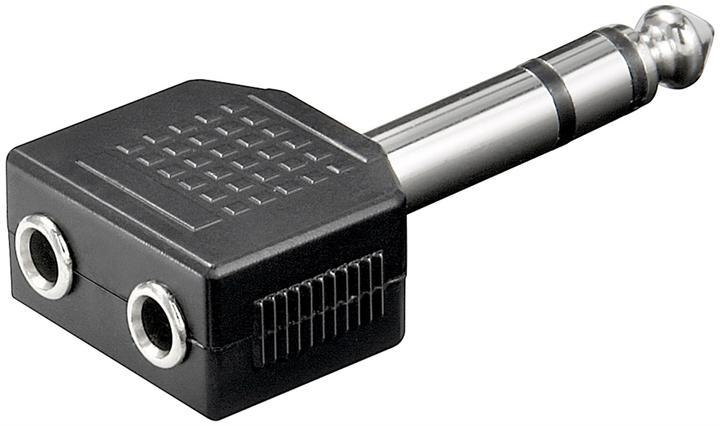 Image du produit Goobay Adaptateur pour casque, 1x jack AUX 6,35 mm vers 2x 3,5 mm (Adaptateur angulaire)