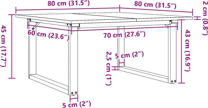 Produktbild VidaXL Neukalen (80 x 80 x 45 cm)