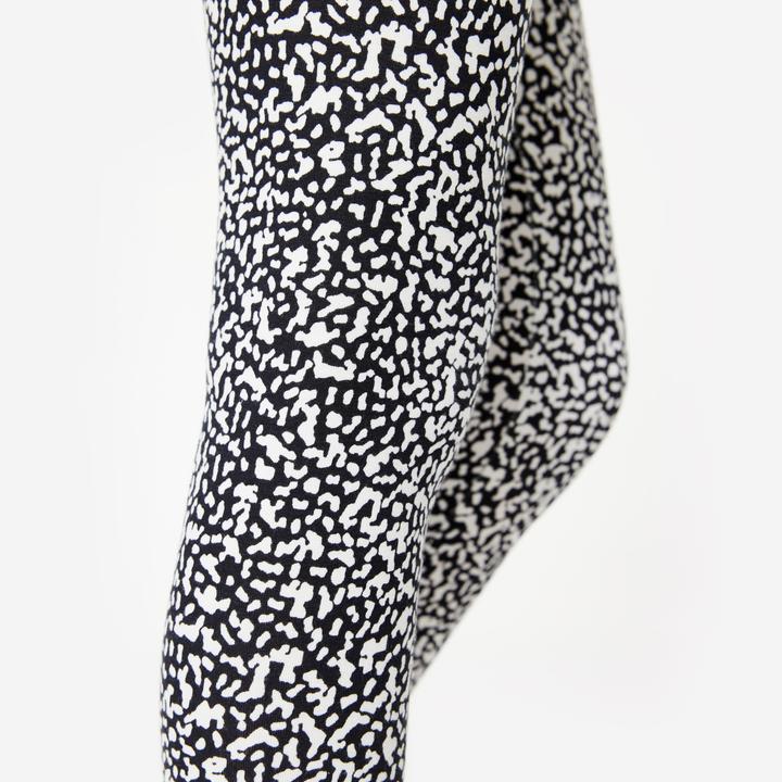 Produktbild Decathlon Leggings Mädchen Baumwolle bedruckt - schwarz/weiss (8, 9, 10)