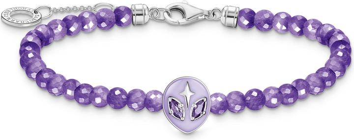 Produktbild Thomas Sabo Armband Beads mit Alienkopf und violetter Kaltemaille Silber (19 cm, 925er Silber, Emaille)