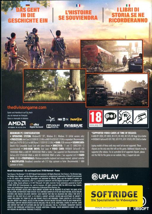 Immagine prodotto Ubisoft La Divisione 2 (PC, DE)