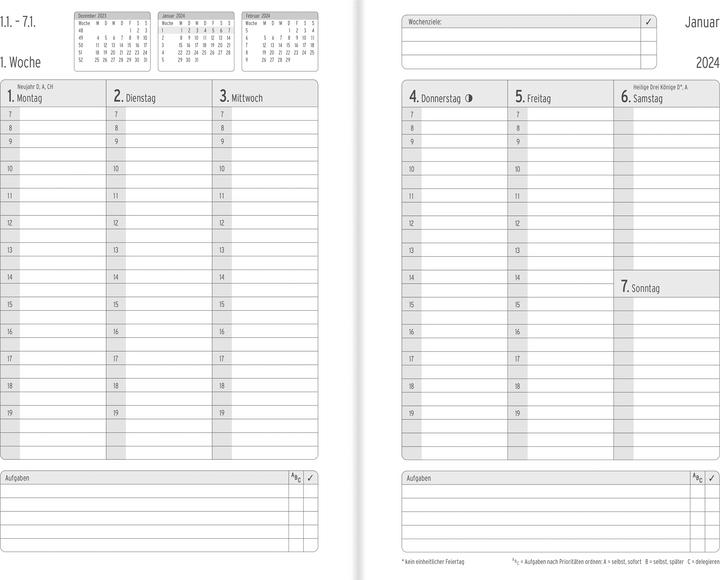 Image du produit Chronoplan CHRONOPLA Chronobook Business 2024 50804Z.24 A5, noir, 1W/2S (A5, Allemand)