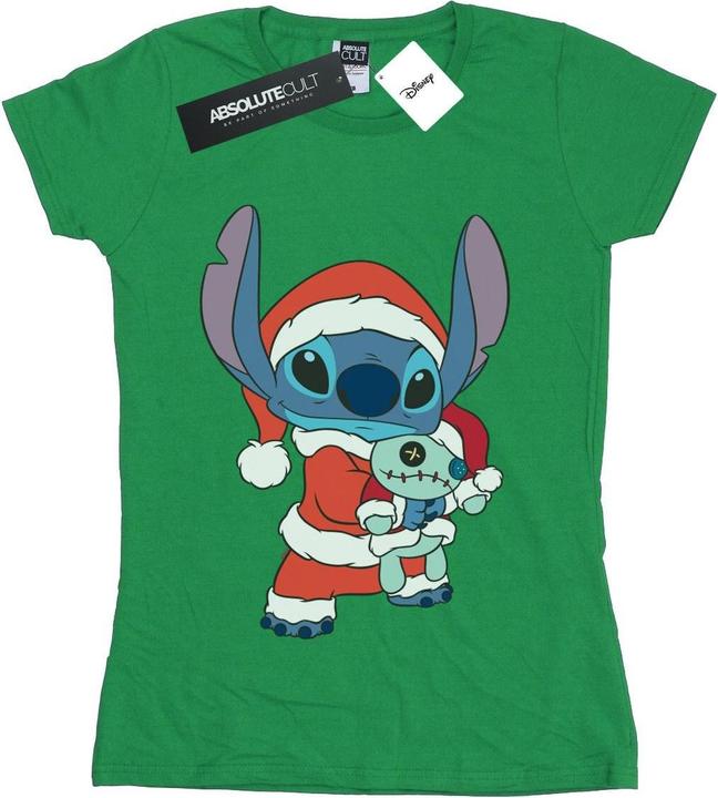 Actual product image Disney Womens/Ladies Lilo And Stitch Stitch Christmas Cotton T-Shirt (M)