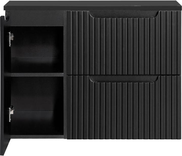 Actual product image En.Casa Waschtisch Skelbolu 80x60x40 cm Schwarz