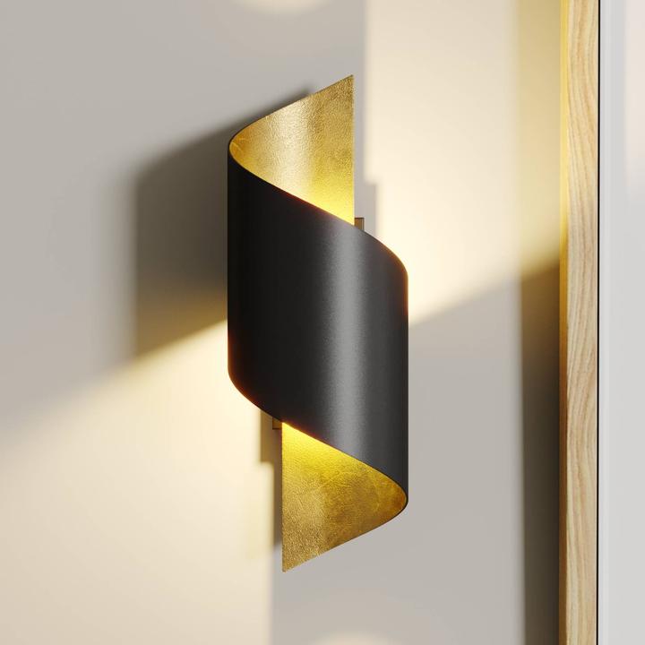 Produktbild Lindby Metall-Wandleuchte Desirio, schwarz-gold (330 lm, G9)