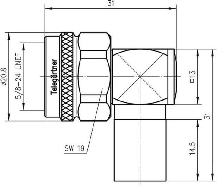 Produktbild Telegärtner N-Winkelstecker