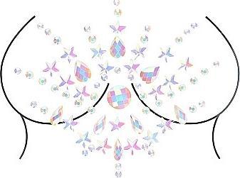 Actual product image Ouch! Body Jewelry Stickers - Chest - Glow in the Dark