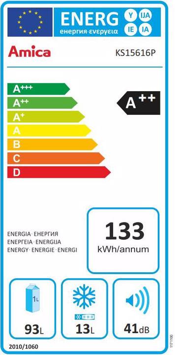 Etichetta energetica Amica KS 15616 P (106 l)