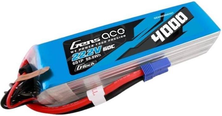 Actual product image Gens Ace G-Tech 4000mAh 22.2V 60C 6S1P Lipo Battery Pack with EC5 Plug (22.20 V, 4000 mAh)