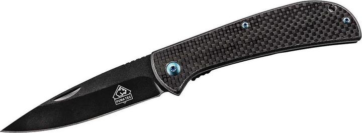 PumaTec Taschenmesser Heftlänge 113 mm Klingenlänge 90 mm Länge geöffnet 203 mm rostfrei Carbon-Griffschale (9 cm)