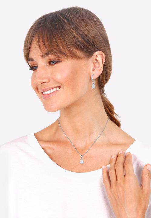 Actual product image Elli Ohrstecker und Halskette Tropfen Design mit Zirkonia Kristallen (Sterling Silver)