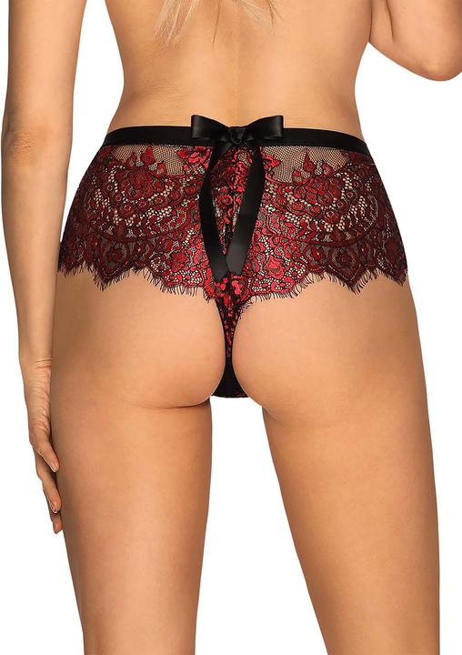 Produktbild Obsessive Redessia Spitzenhöschen Rot/Schwarz (L)
