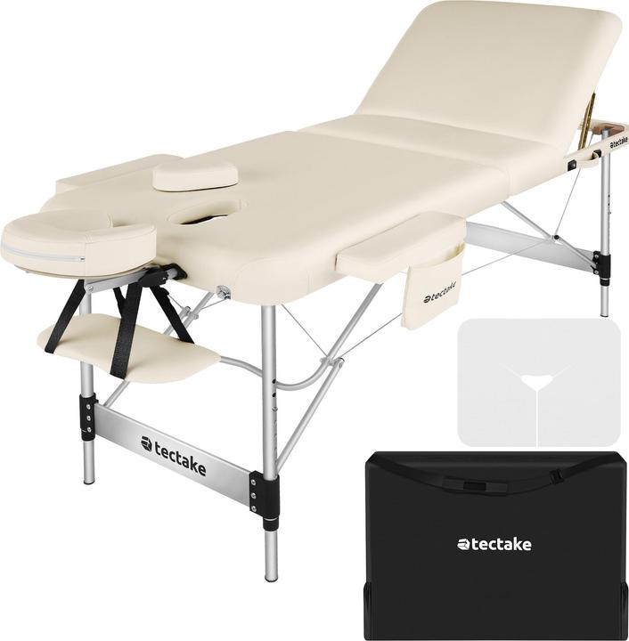 tectake 3 Zonen Massageliege mit 5cm Polsterung und Aluminiumgestell
