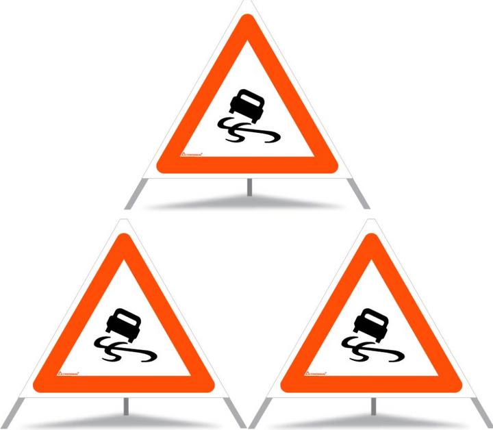 Actual product image Moravia Folding signal Triopan, SL 900 mm, N, symbol 1.05 Danger of skidding