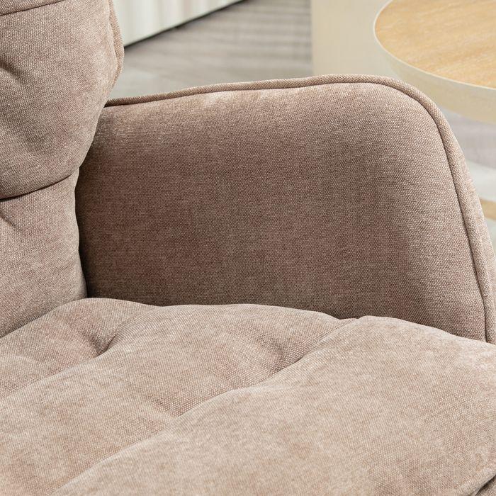 Image du produit Swisshandel24 Schaukelstuhl Armlehnsessel mit Chenilleoptik für Schlafzimmer, bis 12kg, braun