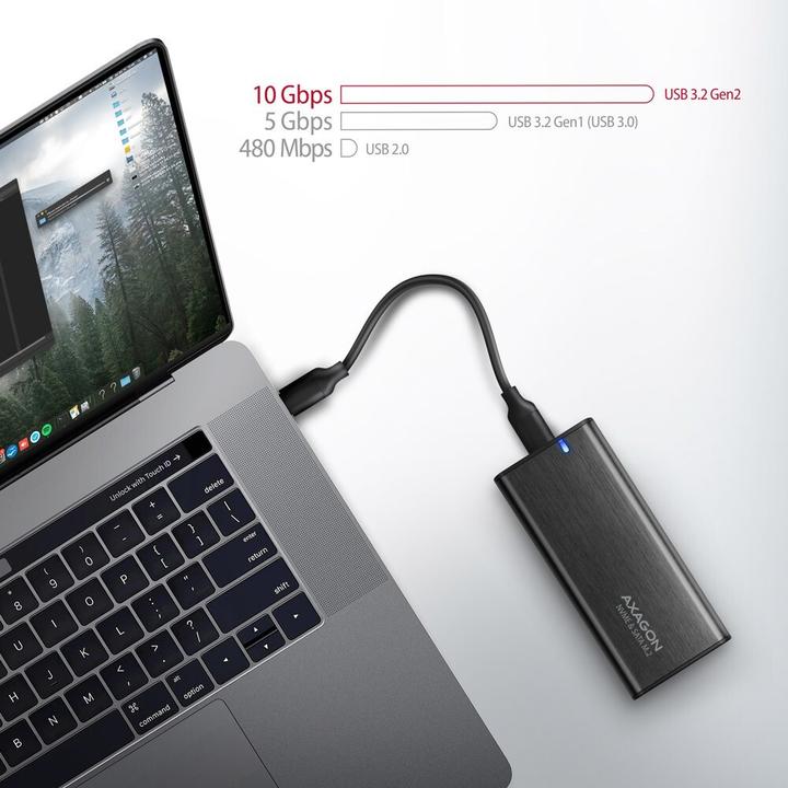 Image du produit Axagon EEM2-SB2 Boîtier USB-C 3.2 Gen 2, M.2 SSD - noir (M.2 2260, M.2 2242, M.2 2280)