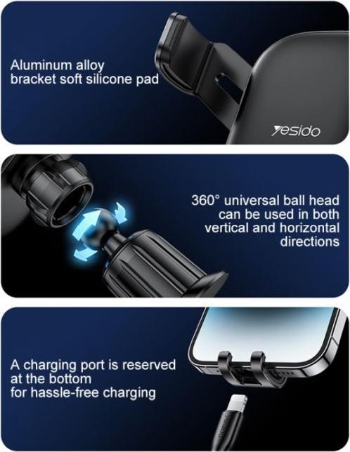 Actual product image Yesido C247 Car mount horizontal and vertical for 4.7" to 7.2"