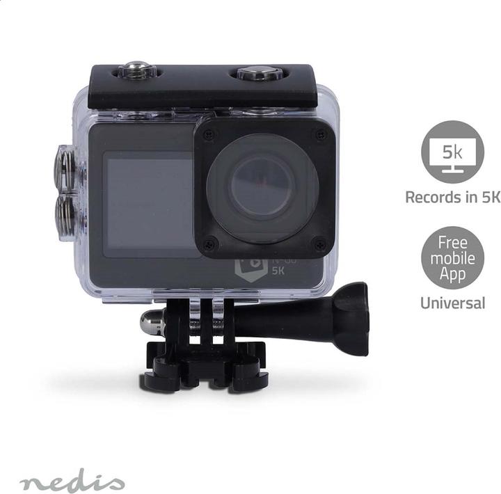 Image du produit Nedis Action Cam | Double écran | 5K@30fps | 16 MPixel | Etanche à : 30.00 m | 80 min | Wi (30p, WiFi)