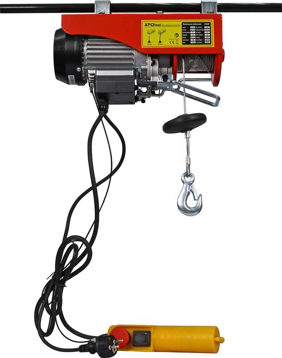 Wiltec Elektrische Seilwinde 480W 100/200kg 12/6m Motorwinde Flaschenzug Seilzug