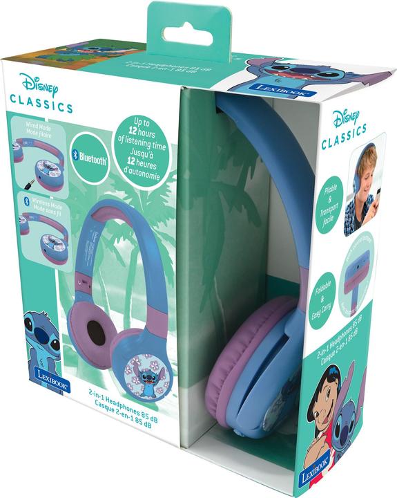 Image du produit Lexibook Casque Bluetooth/Câble 2 en 1 Stitch Bleu