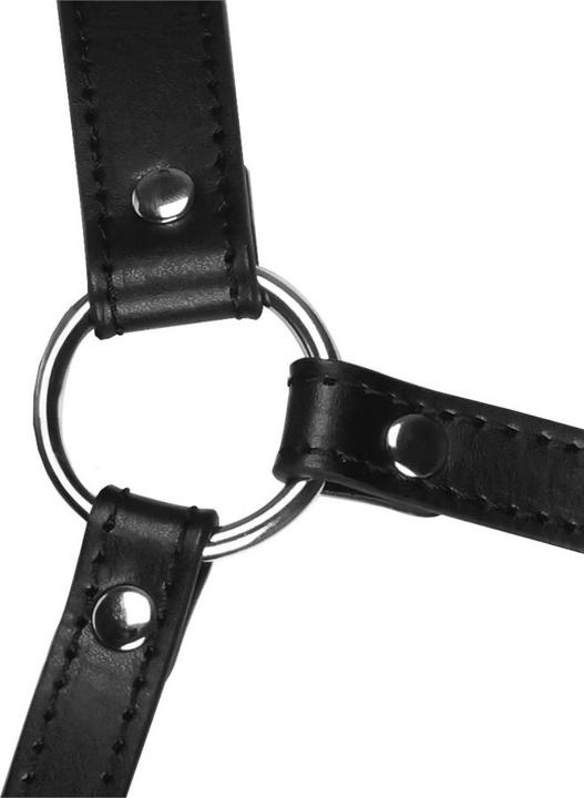 Actual product image Ouch! Head Harness with Mouth Cover and Solid Ball Gag