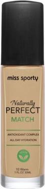 Actual product image Miss Sporty Naturally Perfect Match Face Foundation 10 Warm 30Ml