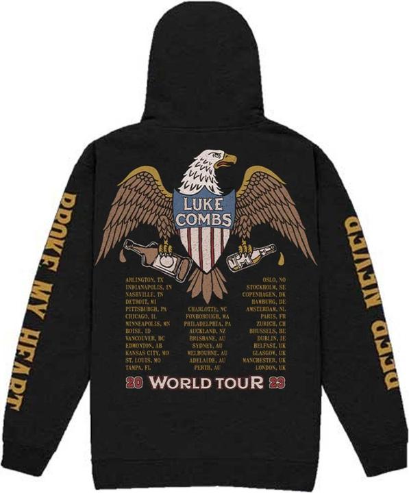 Actual product image Luke Combs Unisex Adult Tour '23 Eagle Back Print Hoodie (S)