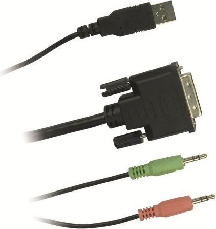 Produktbild Intertech KVM KVM-AS-41DA 4x DVI-I 8x 3pol 3,5mm Klinke 2x USB