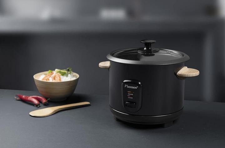 Actual product image Bestron Rice cooker with bamboo handles