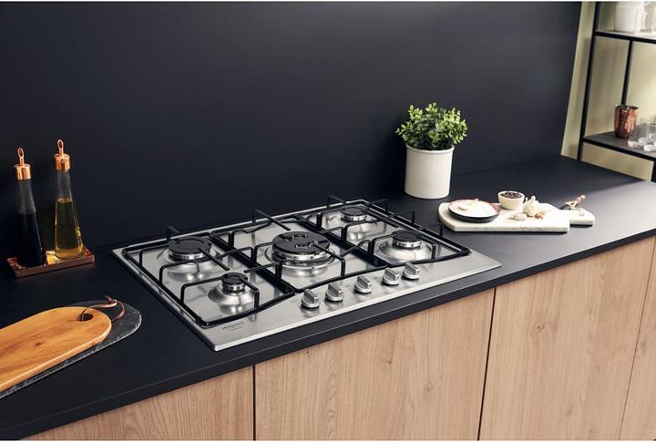 Produktbild Hotpoint PCN 752 T/IX/HAR Edelstahl-Einbaukochfeld 75 cm Gas 5 Herd(e)