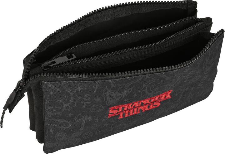Actual product image Universal Textiles Zweifaches Mehrzweck-Etui Stranger Things Schwarz 22 x 12 x 3 cm