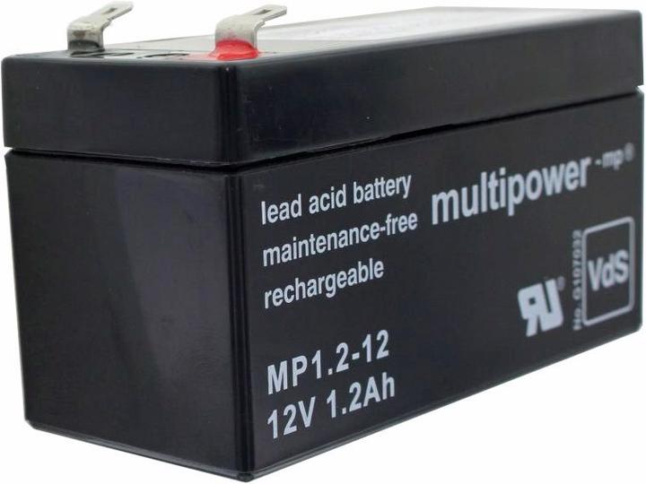 Image du produit Multipower Batterie MP1.2-12 Batterie au plomb avec contacts Faston 4,8 mm (12 V, 1.20 Ah)