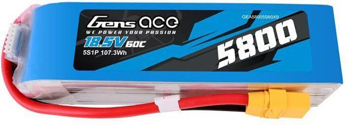 Productafbeelding Gens Ace 5800mAh 60C 18,5V 5S1P Lipo accu met XT90 stekker (18.50 V, 5800 mAh)