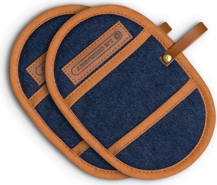 Le Creuset Topf-Griffschutz 2er Set (Canvas, Frottée, 100% Baumwolle)