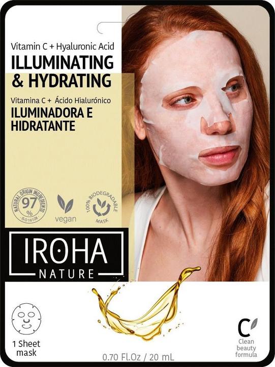 Immagine prodotto Iroha Nature Natura - Maschera per il viso in tessuto che illumina (20 ml)