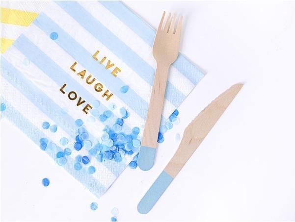 Actual product image Partydeco Wooden Cutlery Light Blue (18 x)