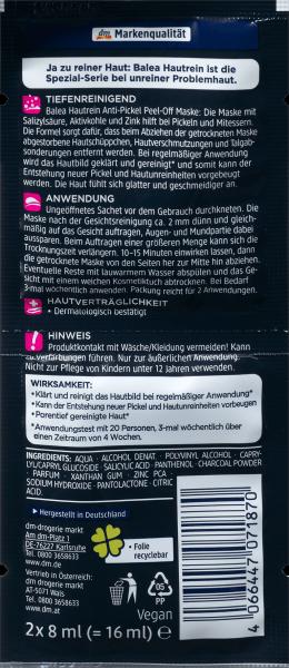 Produktbild dm Balea Maske Hautrein Peel-Off