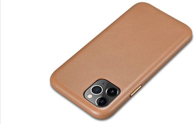 Image du produit iCarer iPhone 11 Pro Max - cuir marron clair dos (Apple iPhone 11 Pro Max)