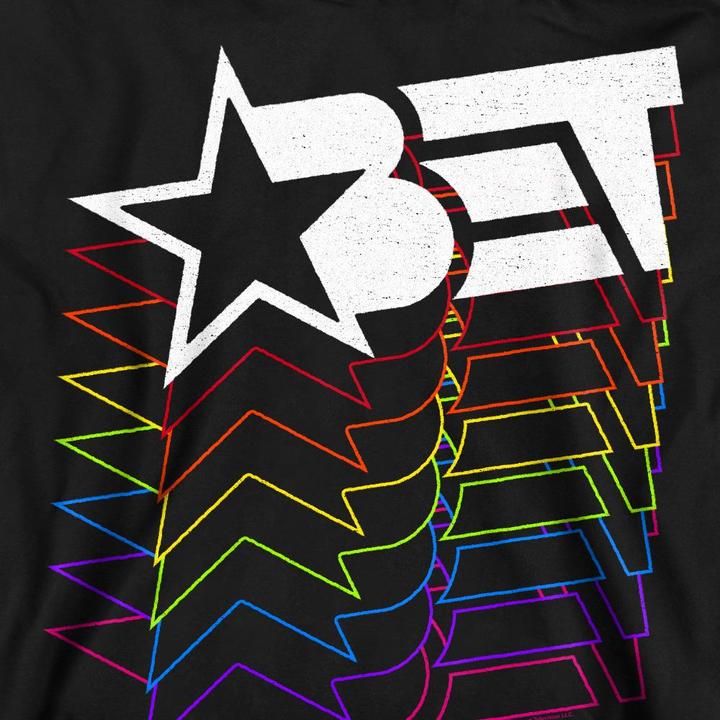 Actual product image Bet Unisex Adult Cascading Rainbow Logo Sweatshirt (S)