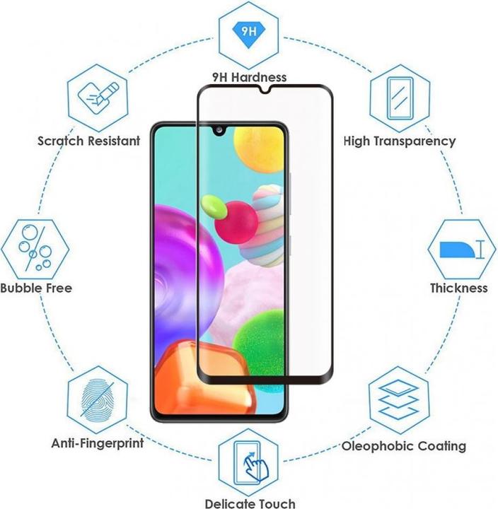 Actual product image Screenguard Samsung Galaxy A41 Full Screen Protective Glass Film 2.5D 9H (1 Piece, Samsung Galaxy A41)