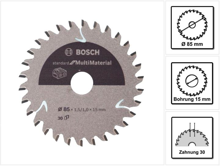 Immagine prodotto Bosch Professional Zubehör Lama per sega circolare a batteria PRO Multi Material, 85 x 1,5 x 15 mm
