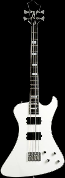 Hagstrom E-Bass, Nekromant 4, White Gloss (Electric guitar, Mahogany)